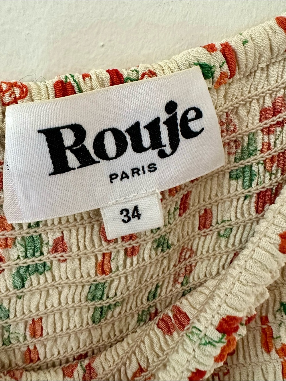 Rouje Cream Floral Cherry-Print Dress - Picture 6 of 7